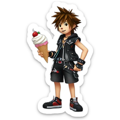 kingdom hearts sora eating ice cream sticker
