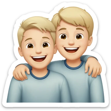two boys laughing together sticker