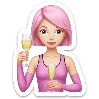 pink pilates prosecco sticker