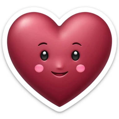 Corazón de color vinotinto sticker