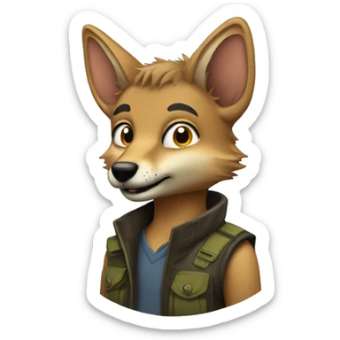 furry male jackal sticker
