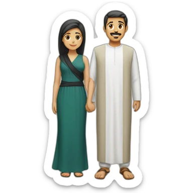Arab asian and italian standing together sticker