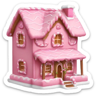 A pink gingerbread house sticker