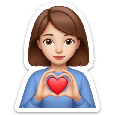 Heart hand girl sticker