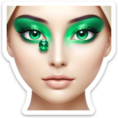 Cinematic Realistic Emerald Emoji, Deep and lush, with a vibrant green hue that catches light, creating a brilliant, sparkling effect across its polished surface. The facets of the gem catch the light in rich, deep reflections, radiating a sense of luxury and nature. Soft glowing outline, capturing the essence of natural beauty and timeless elegance in a vivid emerald. sticker
