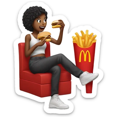 Women eating McDo  sticker