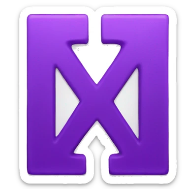 purple color letter X sticker