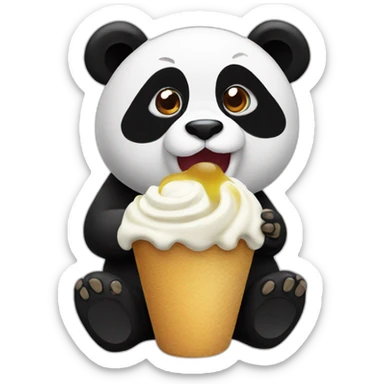 Panda eating gelato sticker