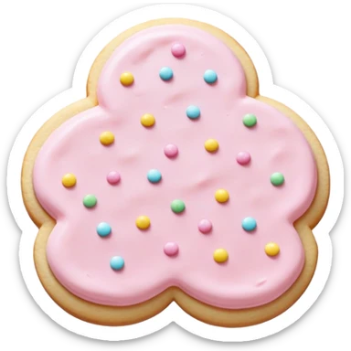 Light pink buttercream sugar cookie with pastel sprinkles  sticker