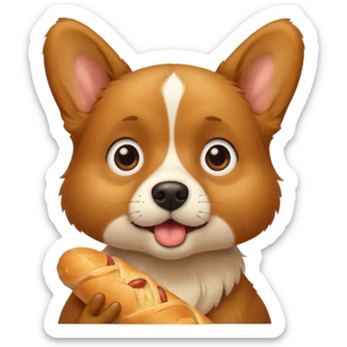 un chien choqué avec une baguette sticker