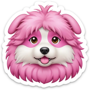 pink dog looking sassy sticker