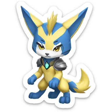 Anthro Cool Chibi Zeraora-Renamon-Pokémon Full Body Detailed High Quality sticker
