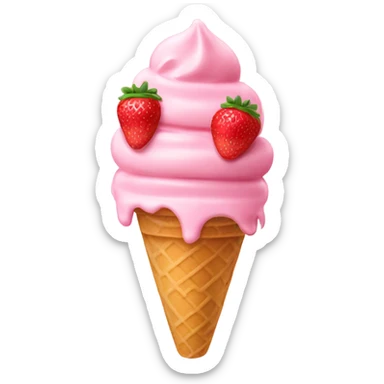 strawberry ice cream sticker