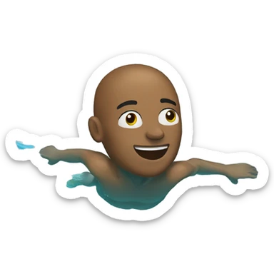 man is swimming in watre sticker