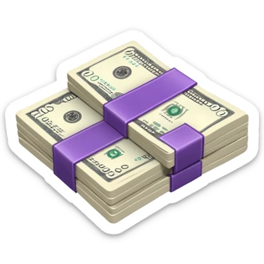 billetes en 3d morados animados sin informacion en los billetes en png sticker