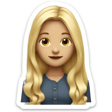 blond girl with really long hair sticker