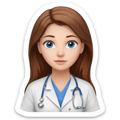 university classroom that says Mental Health Nursing on the blackboard with a pretty female nursing student with long brown hair, blue eyes sticker