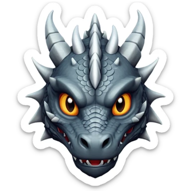 a minimalistic simple dark gray head of a dragon sticker