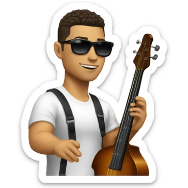 ronaldo playing uprigt bass sticker