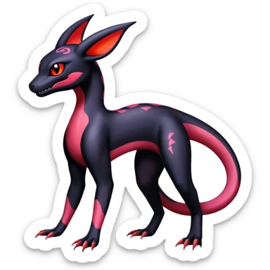 Salazzle-Salandit-Umbreon-Fakémon-hybrid-creature (full body)  sticker