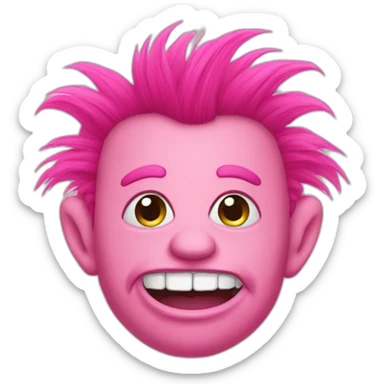 Pink troll with lashes sticker