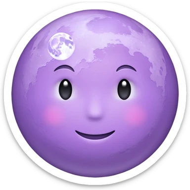 realistic Light purple moon sticker