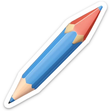 white colored pencil with a sharp tip sticker