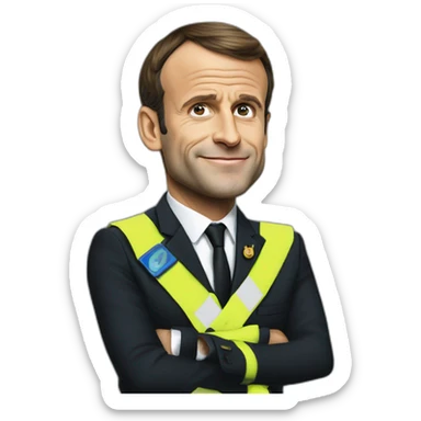 Emmanuel macron supportant les gilets jaunes sticker