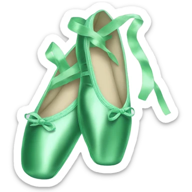 Green ballet pointe shoes sticker