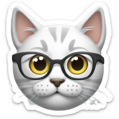 Cat wth glass  sticker