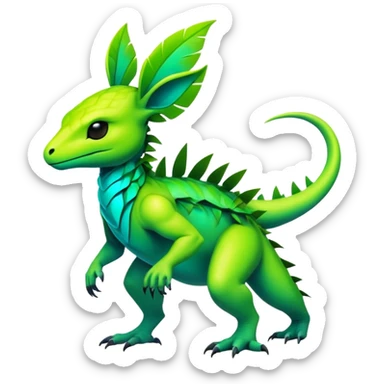 Tropical futuristic lush cool edgy neon Fionbri-Vernid-ET-creature (full body) sticker
