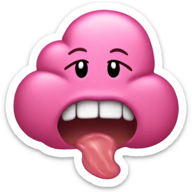 Vomit emoji pink sticker