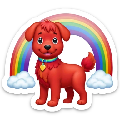 rainbow clifford sticker