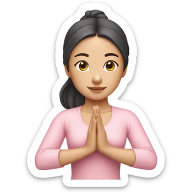 asian yoga girl light pink clothes  sticker