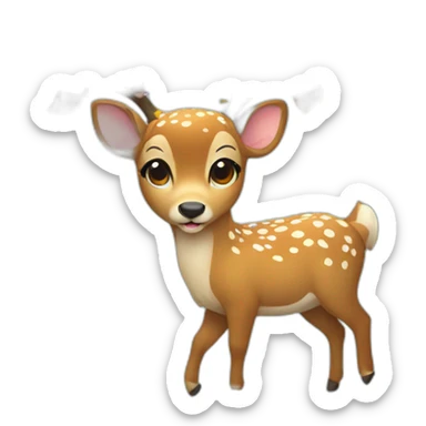 A deer with confetti  sticker