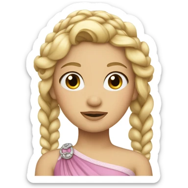 Princess with blonde hair and a braid sticker