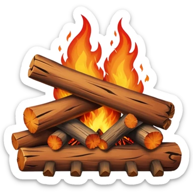 camp fireplace sticker