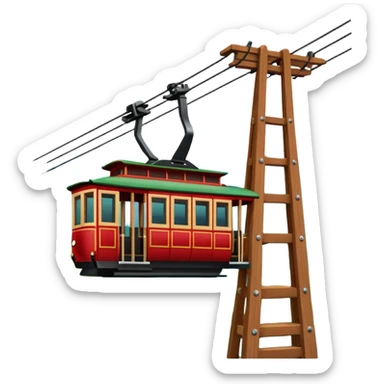 A cable car san francisco style climbing sticker