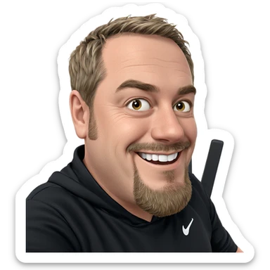 smiling boy in black shirt sticker