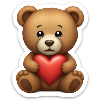 teddy bear with a heart  sticker