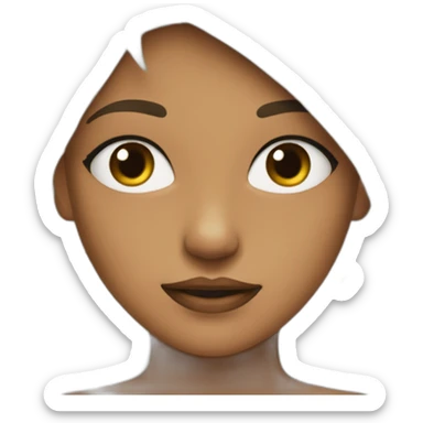 une fille avec des cheveux noir t yeux noirs sticker