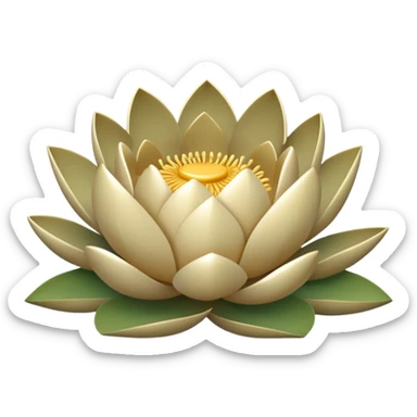 A closed khaki lotus sticker