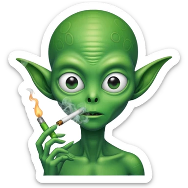 alien smoking marijuana  sticker