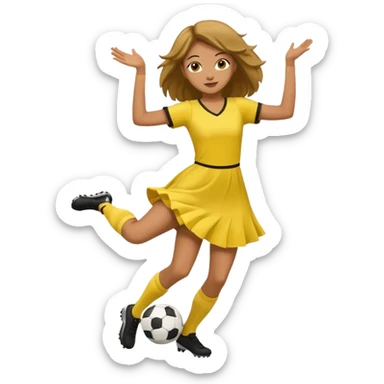 Soccer Player dance in yellow dress sticker
