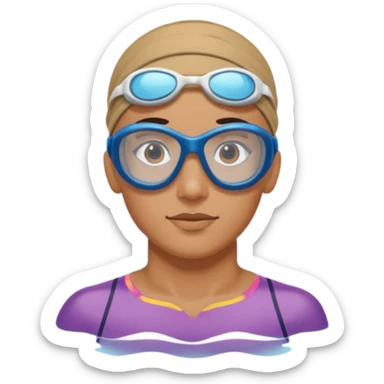 swimming athlete with swim glasses, no hat sticker