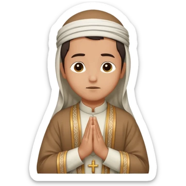 Make a person praying in Islam religion make it a sideways facing  sticker