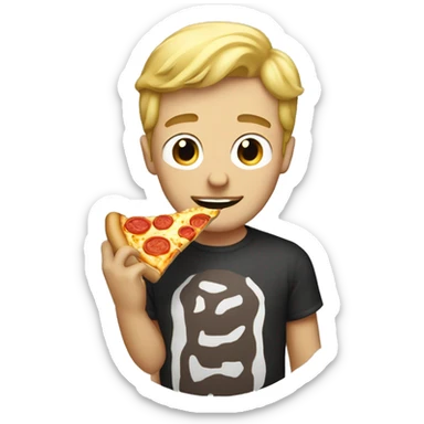 blonde men eating pizza sticker