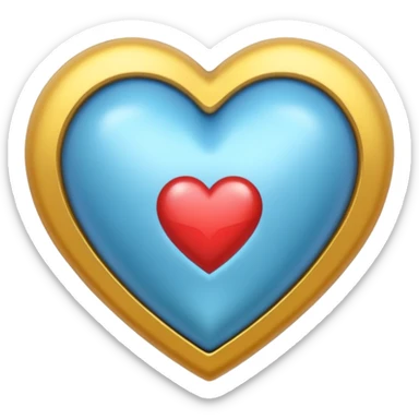 corazon celeste con destellos sticker