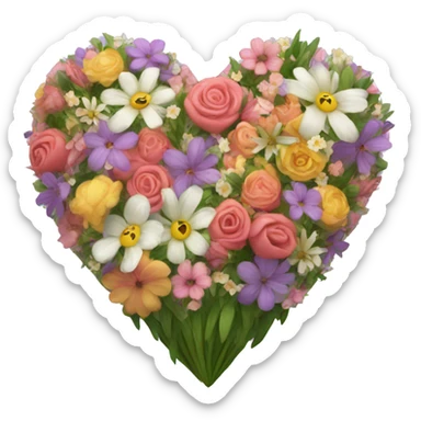 heart of flowers  sticker