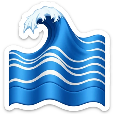 Wave Banner — blue cloth + white crest sticker